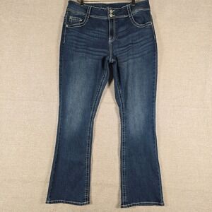 Copper Flash Curvy Bootcut‎ Jeans Womens 16 Lenny Wash Blue Embroidered CM1212